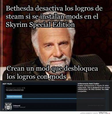Affectation of console commands on Steam achievements in Skyrim